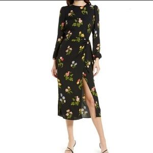 Reformation midi floral dress, no flaws